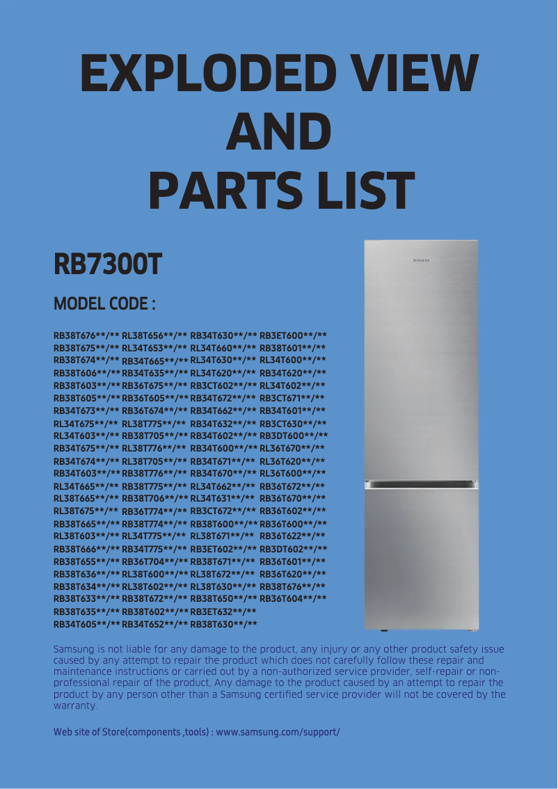Page 1 of the manual Technical Sheet Samsung RB34C602CB1