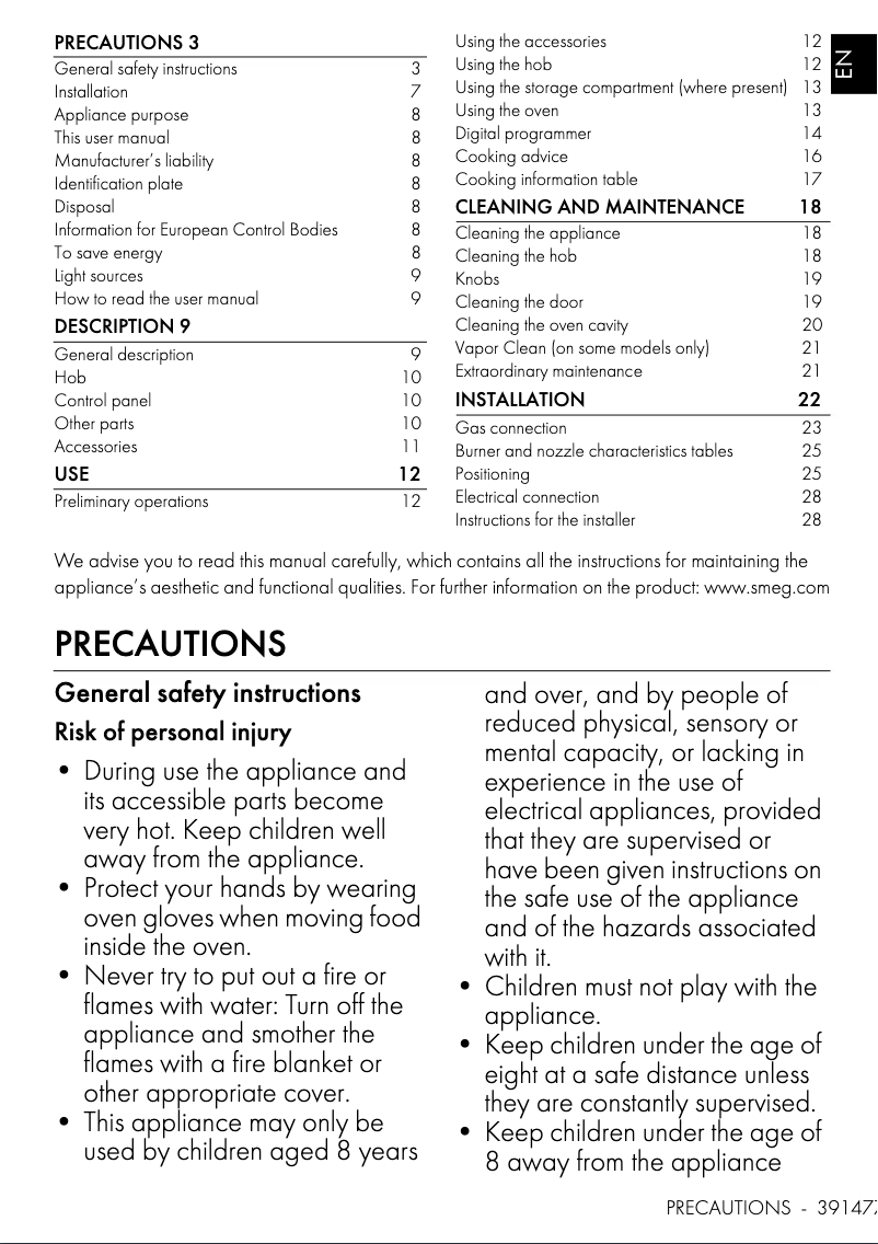 First page image of the manual for CS9GMMBA2