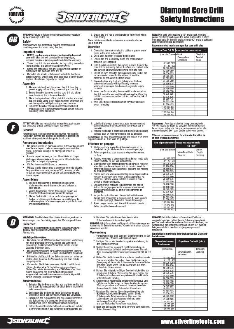 Page 1 of the manual User Manual Silverline 406549