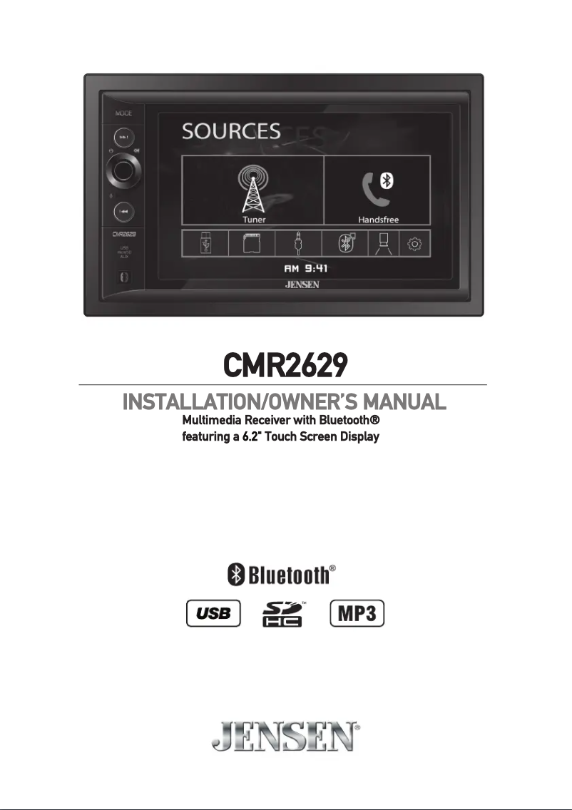 Page 1 of the manual User Manual Jensen CMR2629
