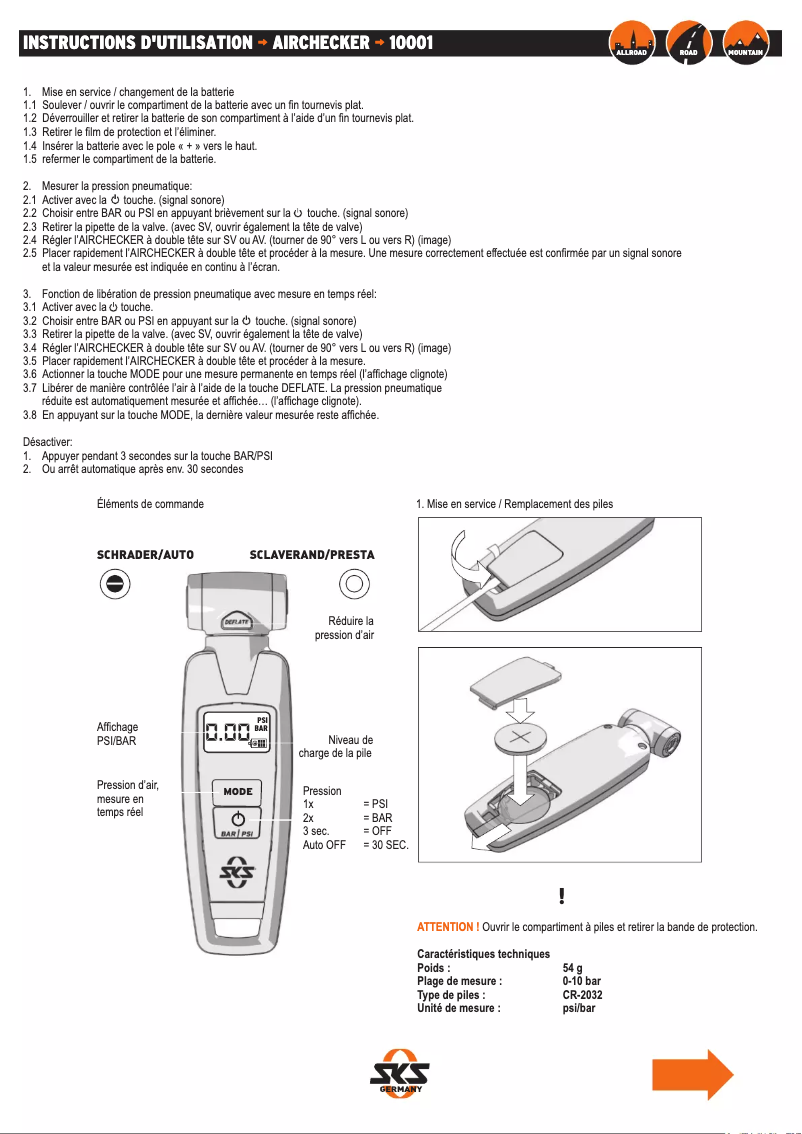 Image de la première page du manuel de l'appareil Airchecker