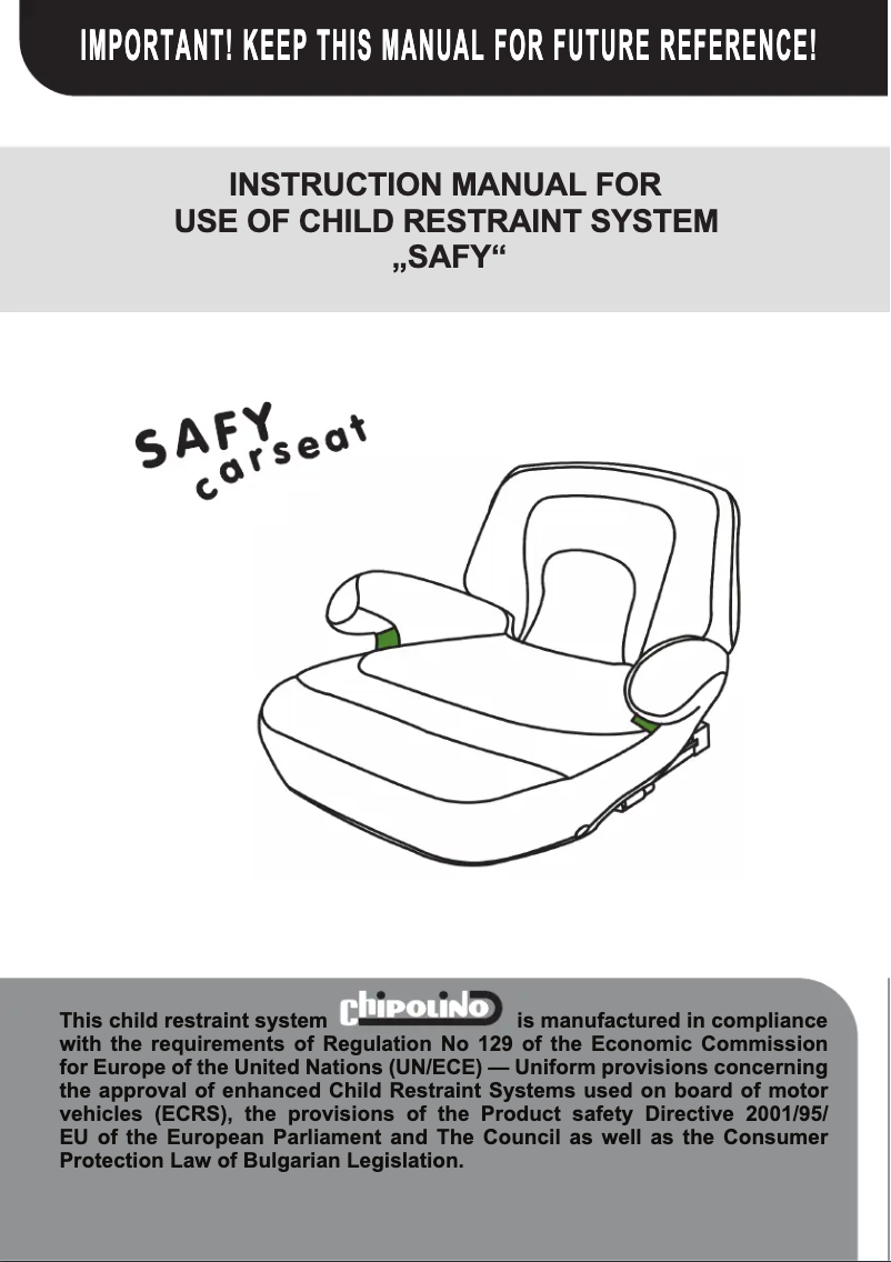 Page 1 of the manual User Manual Chipolino Safy