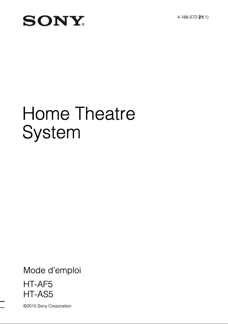 First page image of the manual for HT-AF5