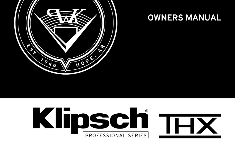 Page 1 of the manual Instruction Manual Klipsch THX-5002-L