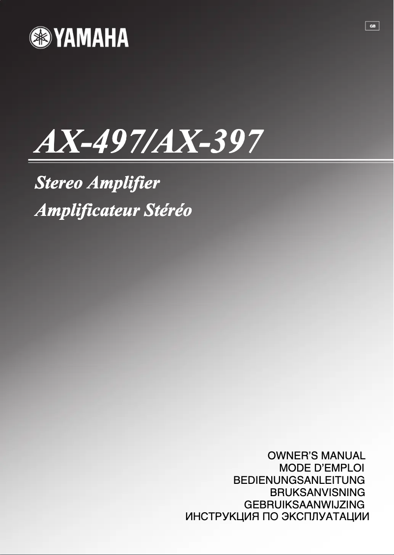 Page 1 of the manual User Manual Yamaha AX-397
