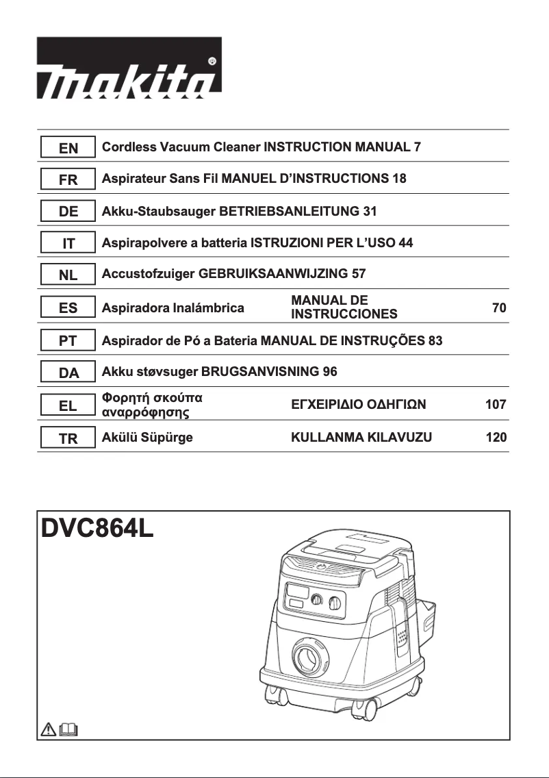 Page 1 of the manual User Manual Makita DVC864LZ