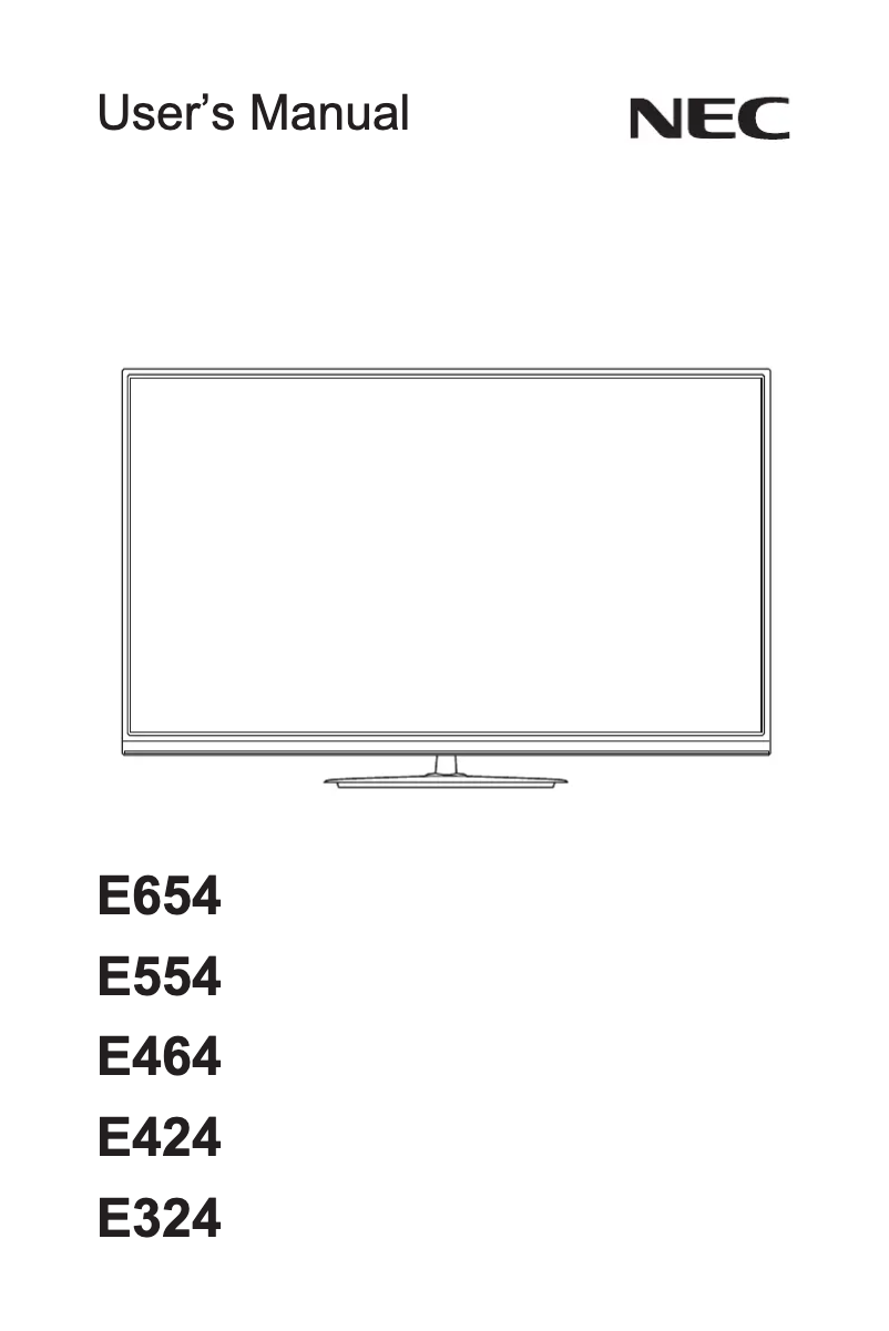 Page 1 de la notice Manuel utilisateur NEC MultiSync E654