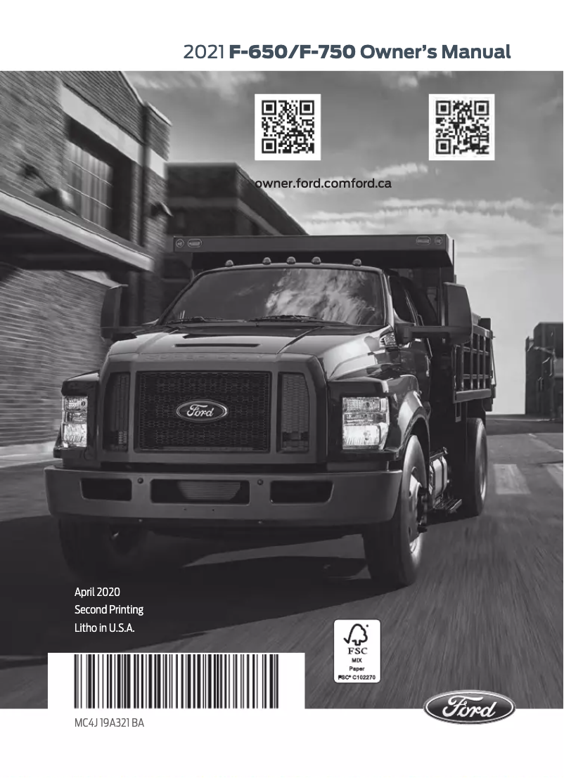 First page image of the manual for F-650 (2021)