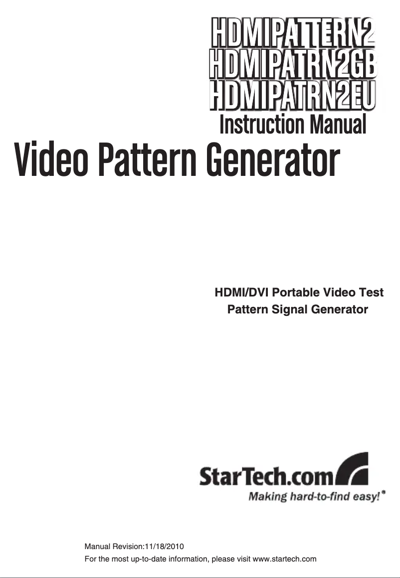 First page image of the manual for HDMIPATRN2