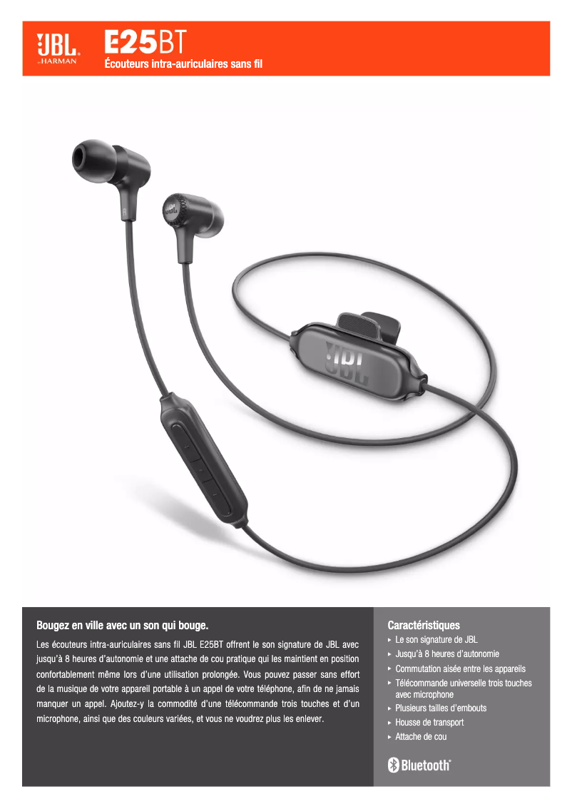 Image de la première page du manuel de l'appareil E25BT