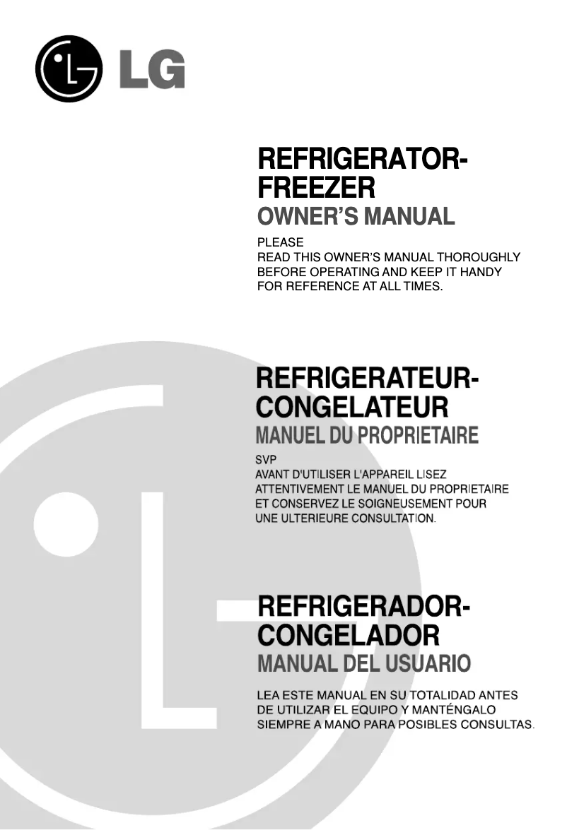 Page 1 of the manual User Manual LG GRF-8612NS