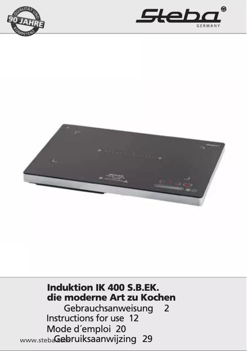 Page 1 of the manual User Manual Steba IK 400 S.B.EK.