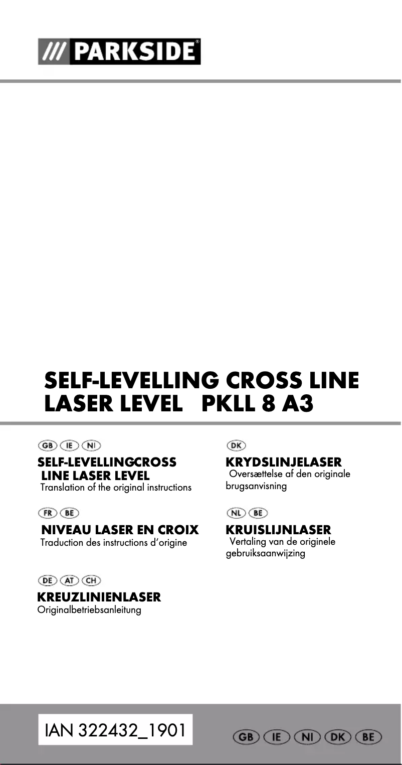 Page 1 of the manual User Manual Parkside PKLL 8 A3