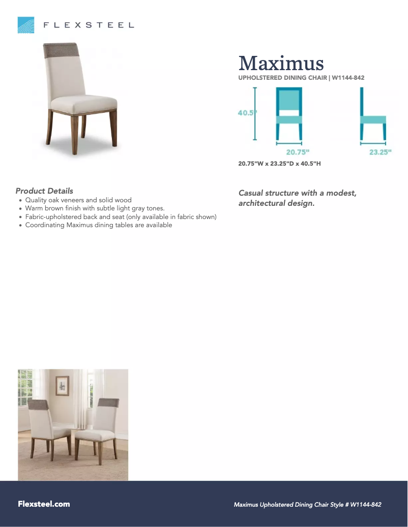 Page 1 of the manual User Manual Flexsteel Maximus W1144-842