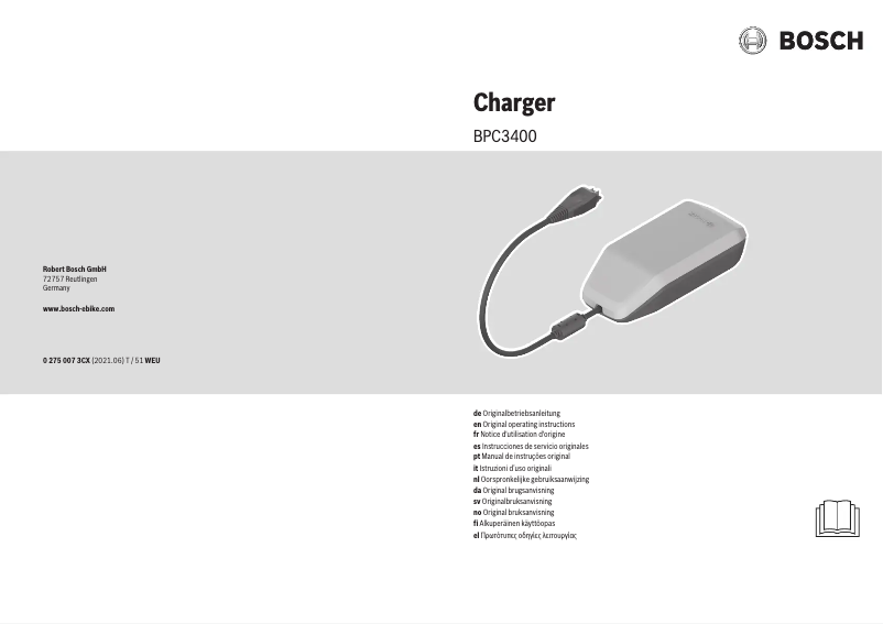 First page image of the manual for BPC3400