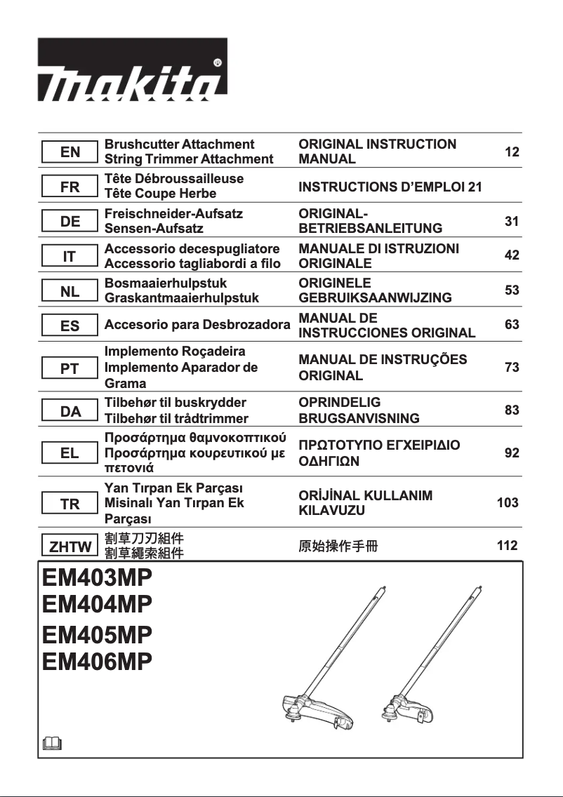 Page 1 of the manual User Manual Makita 198768-1