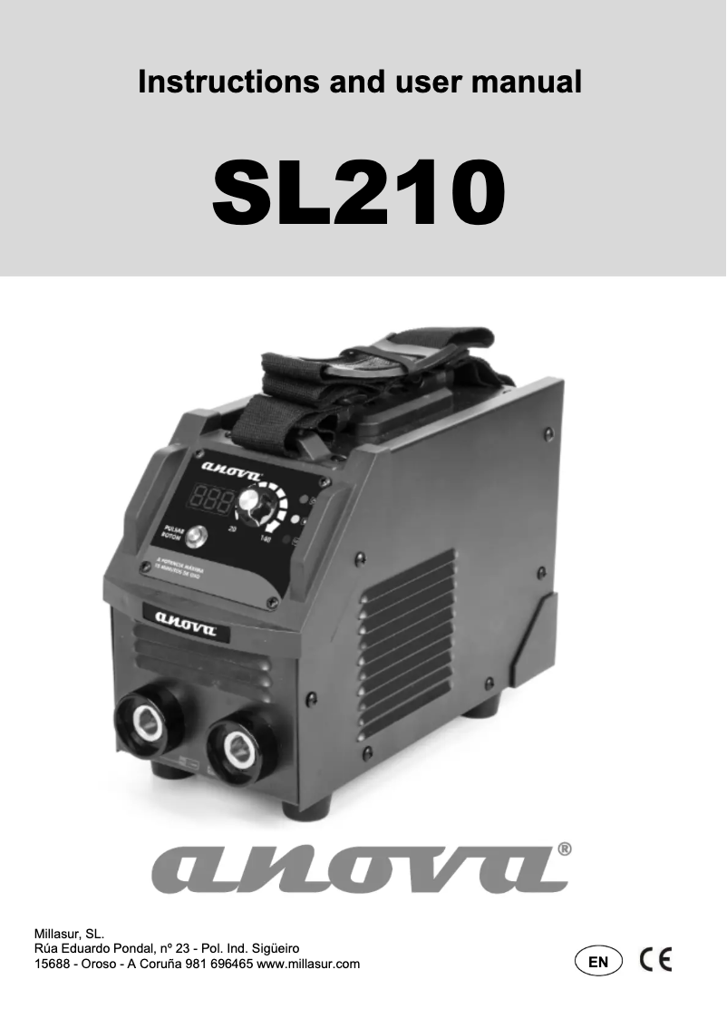 First page image of the manual for SL210
