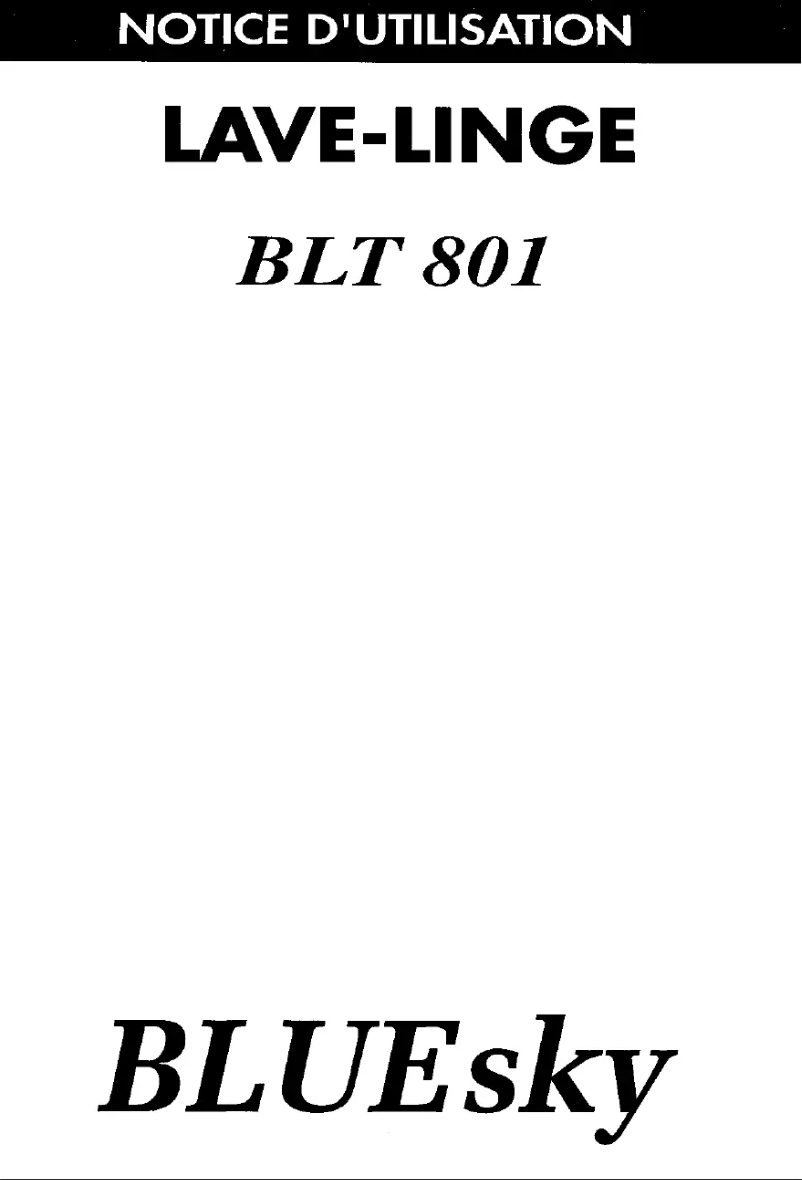 First page image of the manual for BLT 801