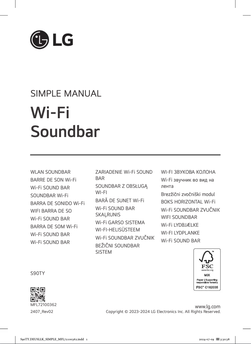 Page 1 of the manual User Manual LG S90TY