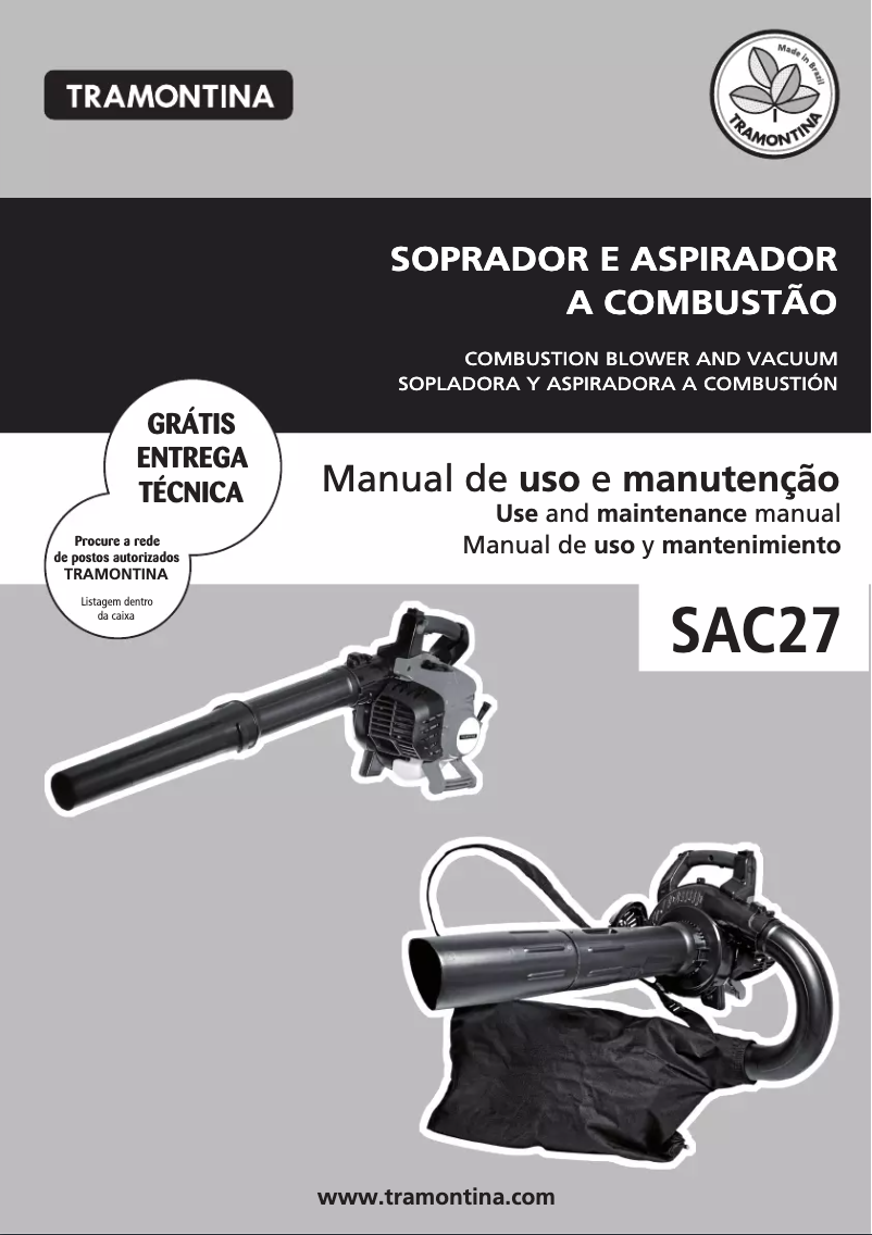 Page 1 of the manual User Manual Tramontina SAC27