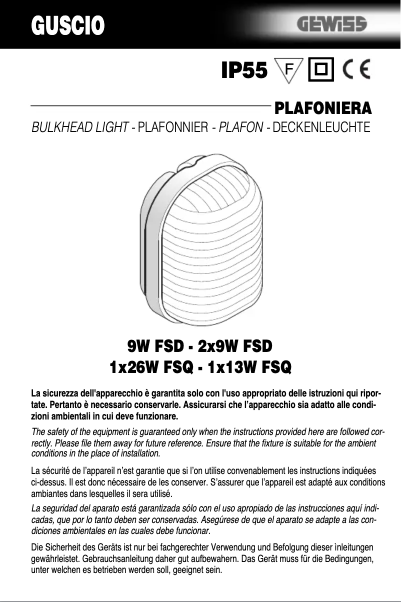 Page 1 of the manual User Manual Gewiss GW80775