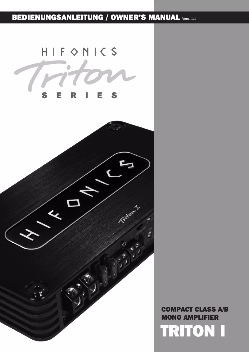 First page image of the manual for Triton I