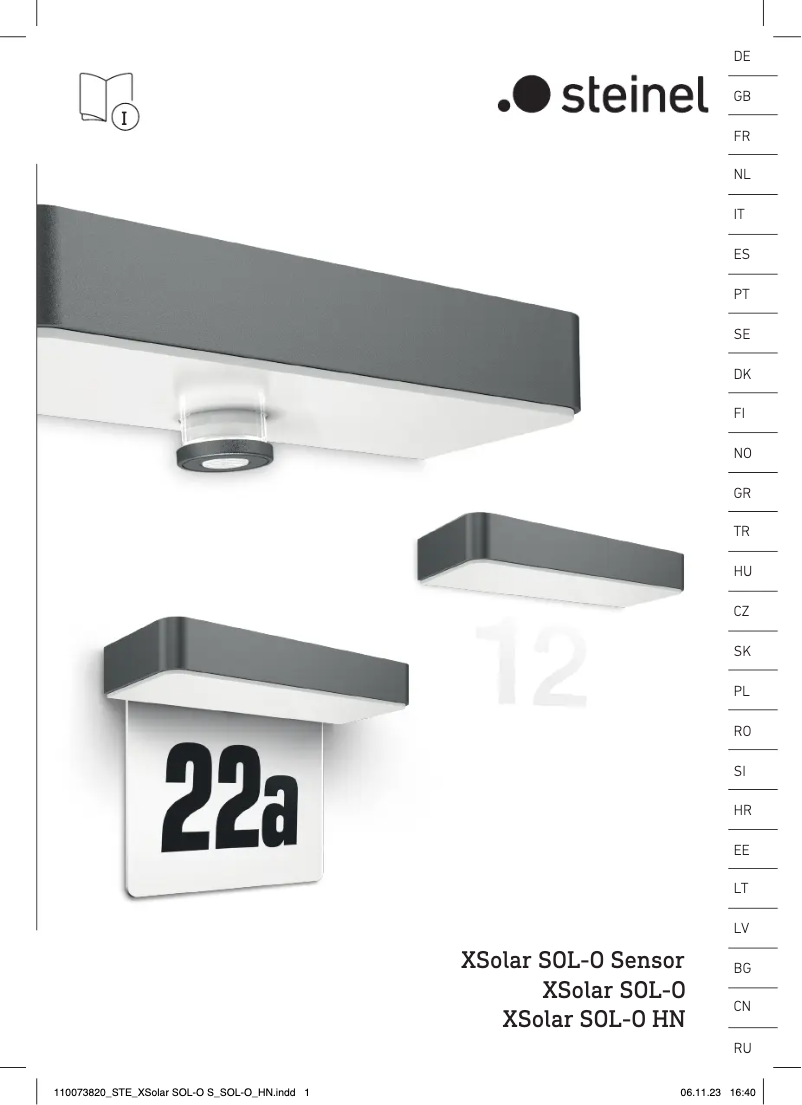 First page image of the manual for Xsolar SOL-O S