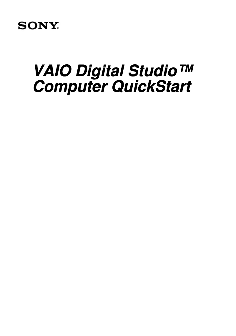 First page image of the manual for Vaio PCV-RX670