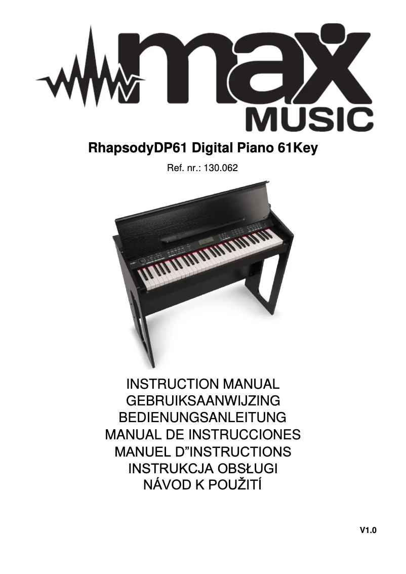 First page image of the manual for RhapsodyDP61