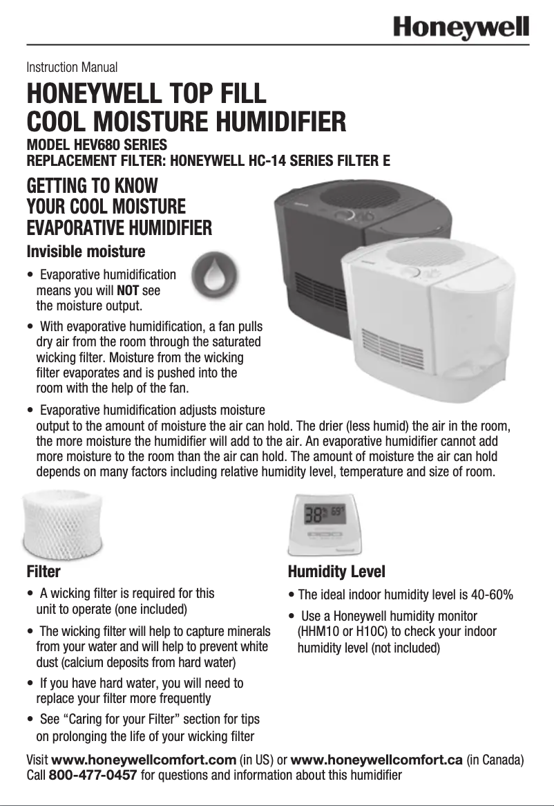 First page image of the manual for HEV685B