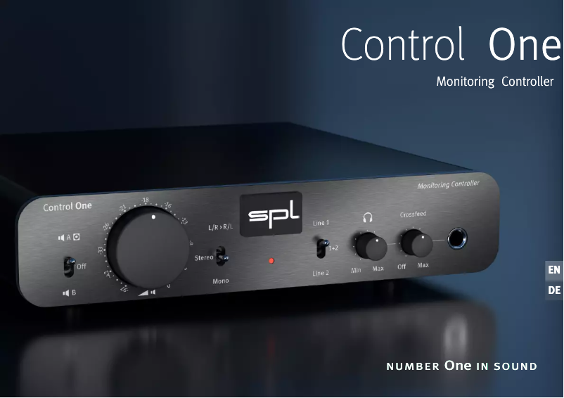 Page 1 of the manual User Manual SPL Control One