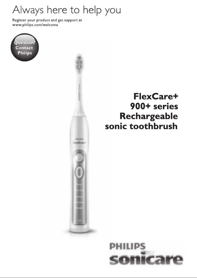 First page image of the manual for Sonicare FlexCare+ HX6921