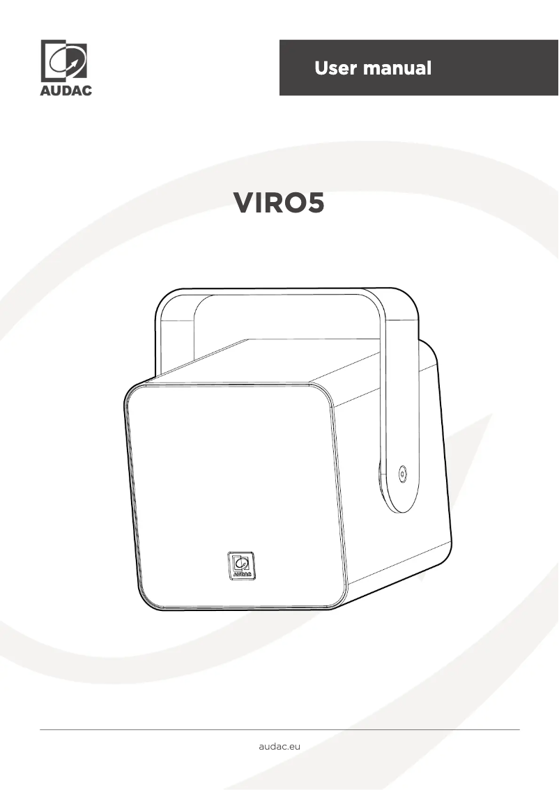 Page 1 of the manual User Manual Audac VIRO5
