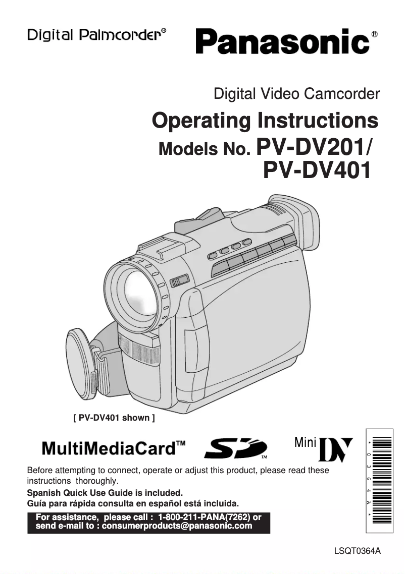 Page 1 of the manual User Manual Panasonic PV-DV401