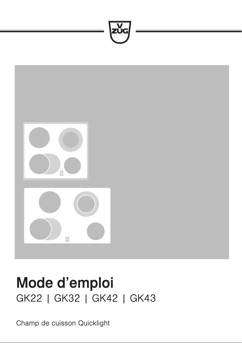 Page 1 of the manual User Manual V-Zug GK432F