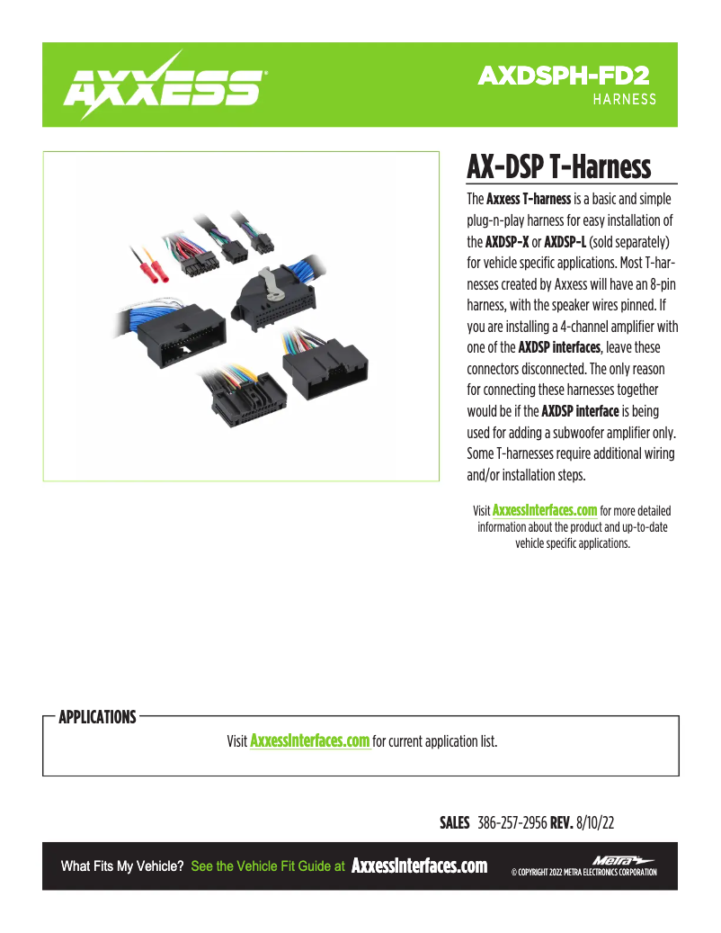 First page image of the manual for AXDSPH-FD2