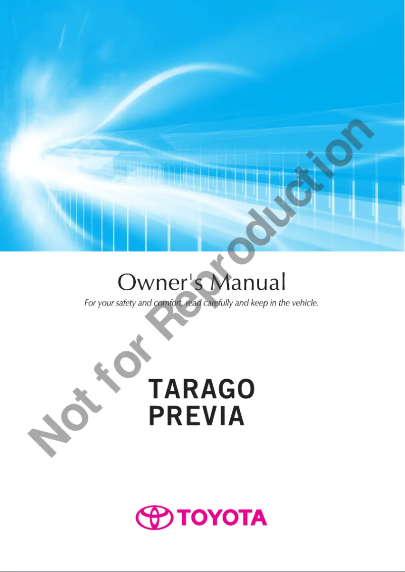 Page 1 of the manual User Manual Toyota Tarago (2017)