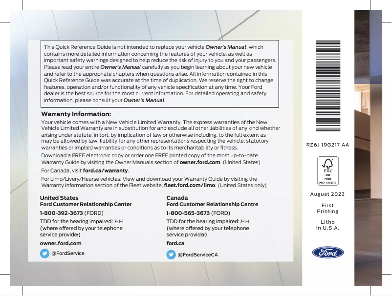 First page image of the manual for Maverick (2024)