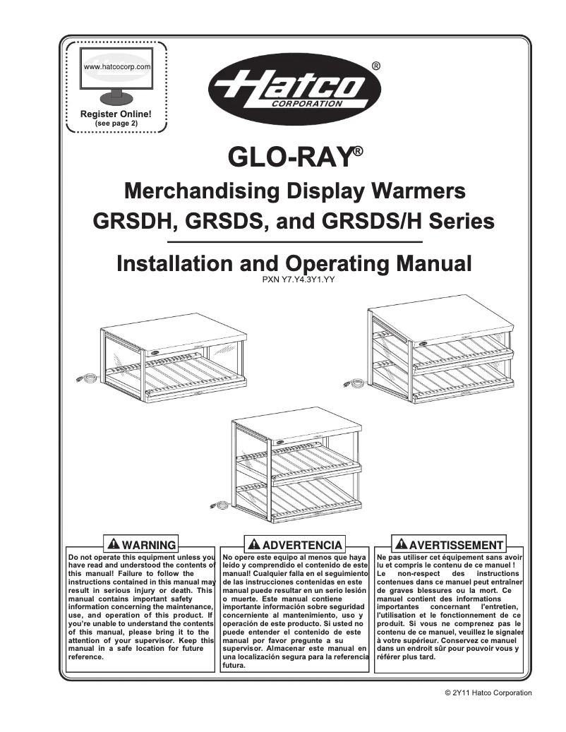 Page 1 of the manual User Manual Hatco GRSDS/H-30HWD