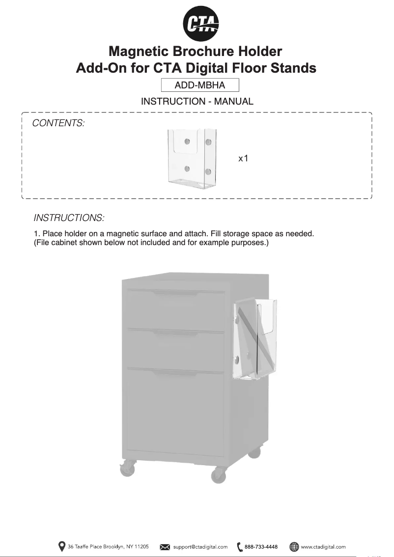 Page 1 of the manual User Manual CTA Digital ADD-MBHA