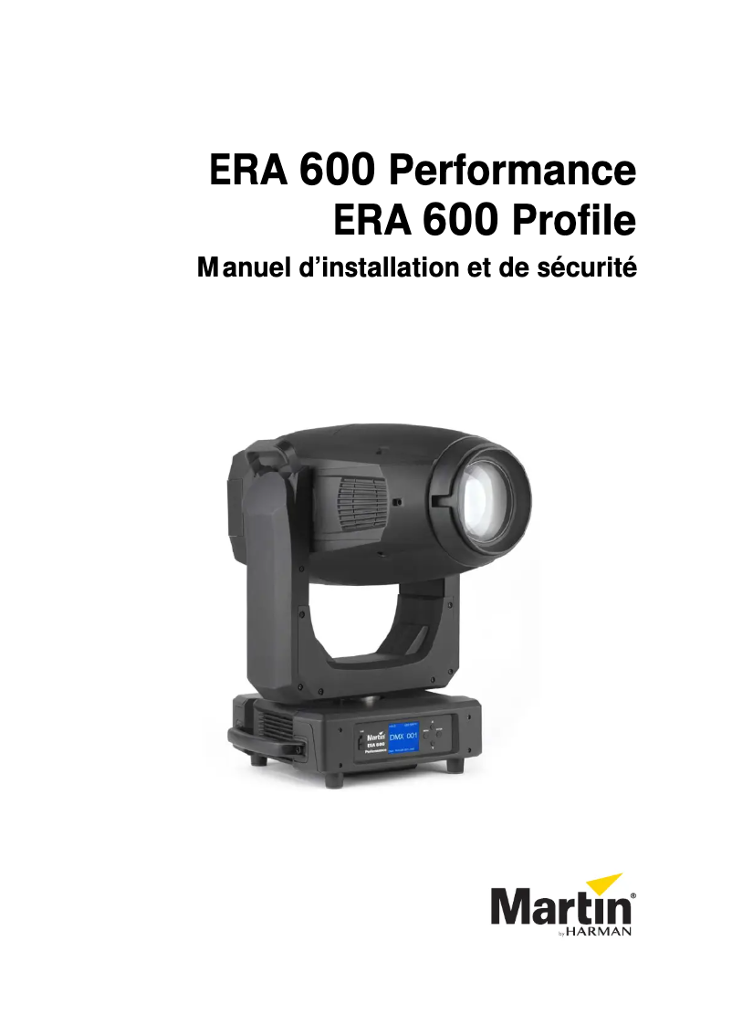 First page image of the manual for ERA 600 Profile