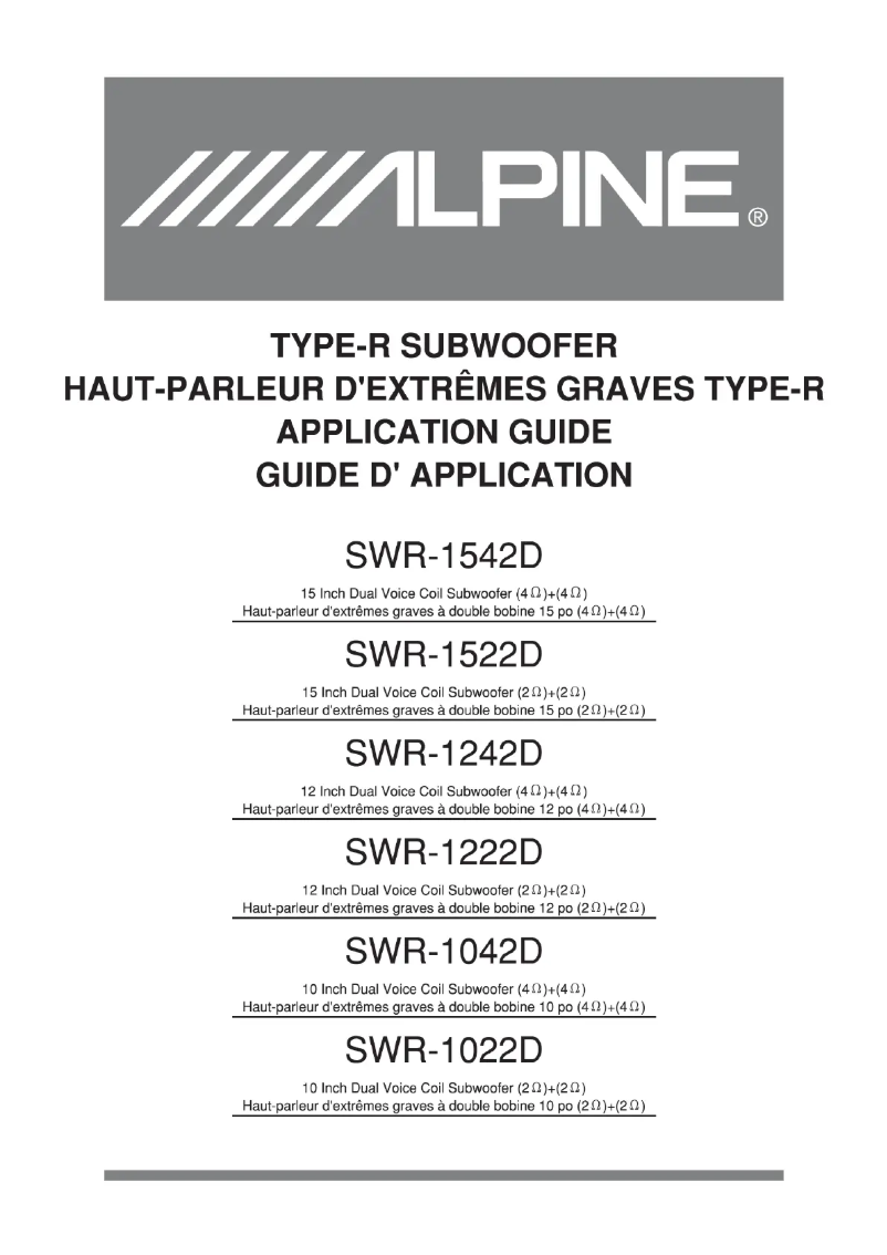 Page 1 of the manual User Manual Alpine SWR-1022D