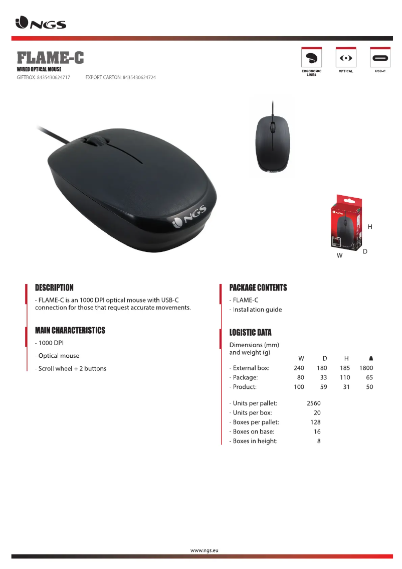 First page image of the manual for FLAME-C