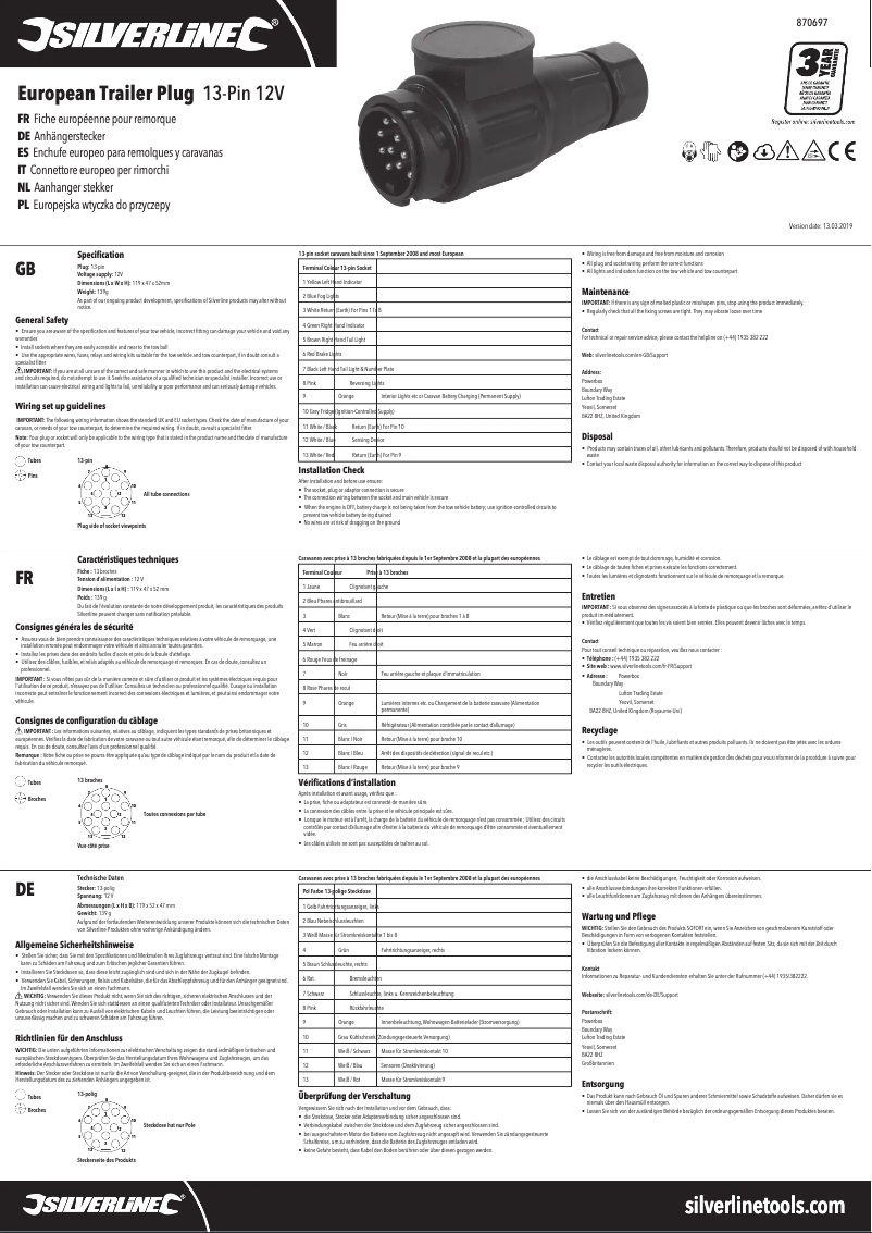 First page image of the manual for 870697