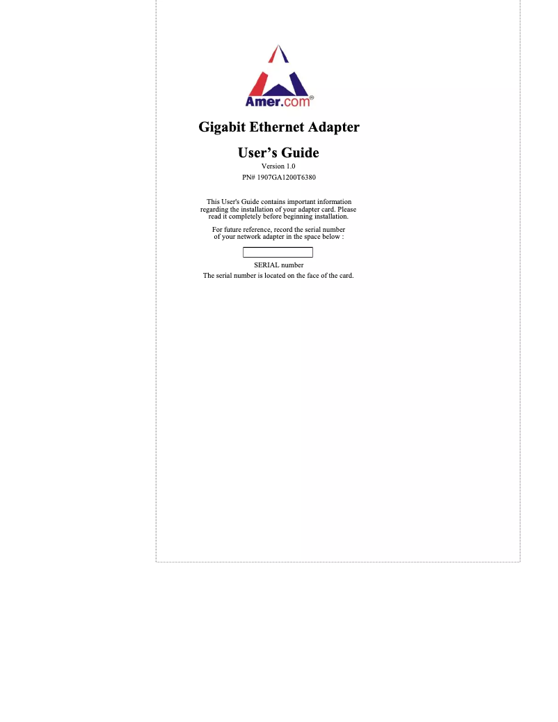 Page 1 of the manual User Manual Amer Networks C1110-32