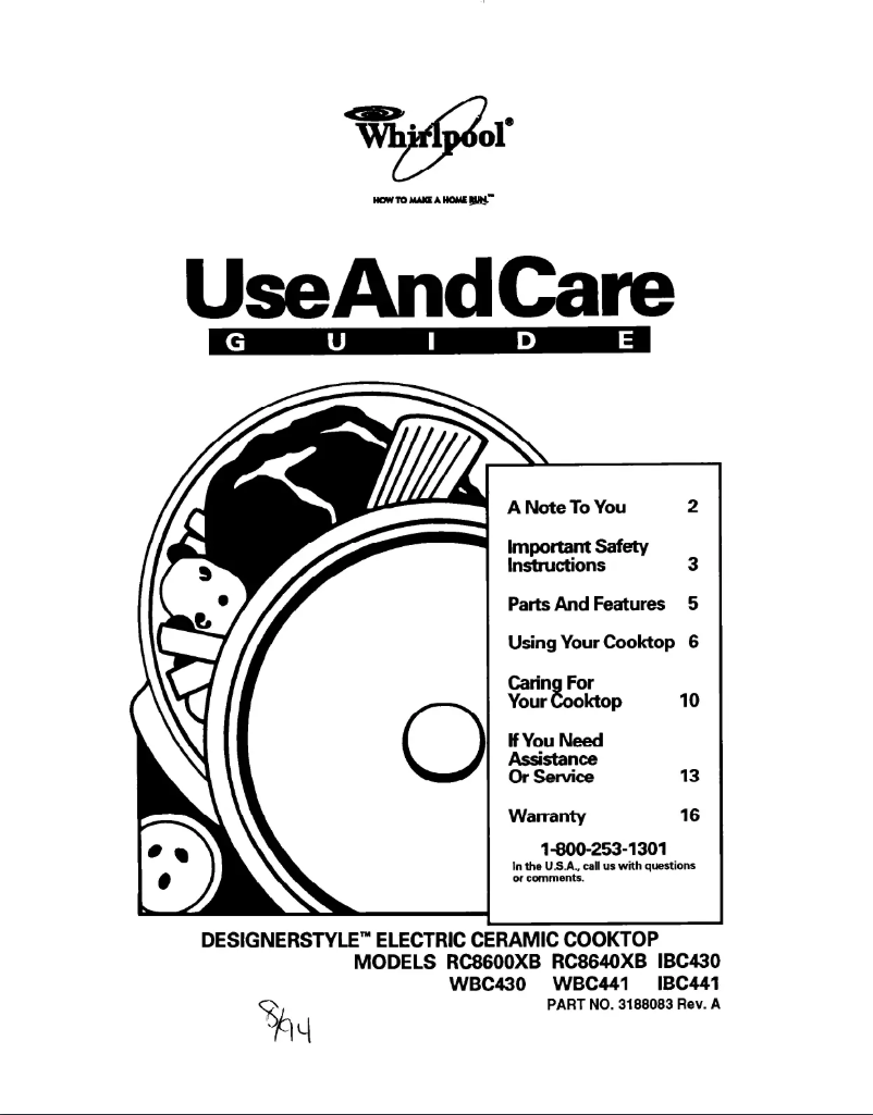Page 1 of the manual User Manual Whirlpool RC8600XBQ0