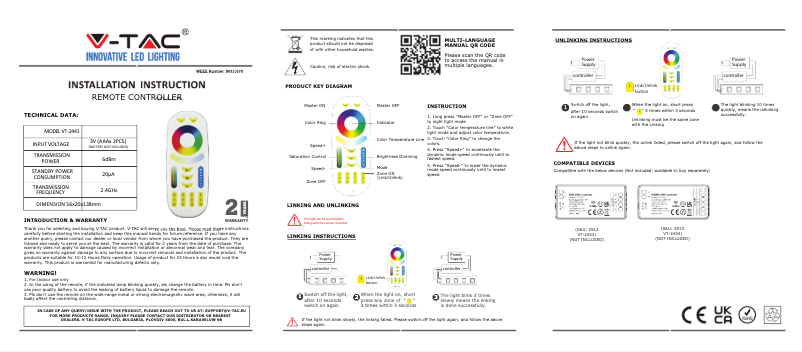 First page image of the manual for VT-2441