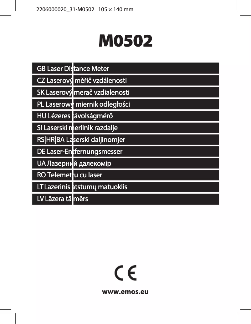 Page 1 of the manual User Manual Emos M0502