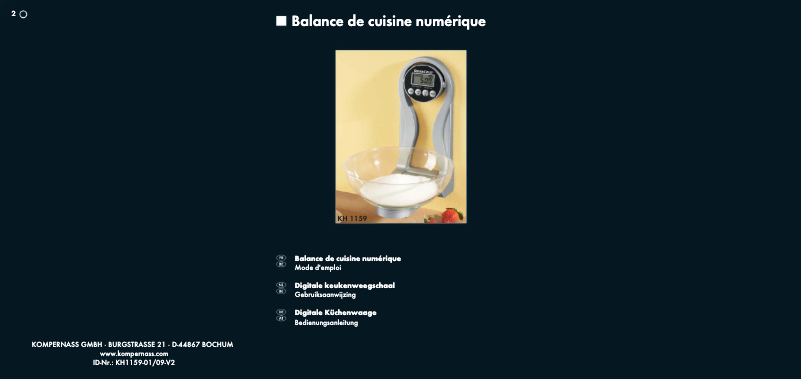 First page image of the manual for KH 1158