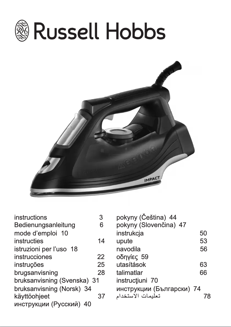 Page 1 of the manual User Manual Russell Hobbs 24650-56